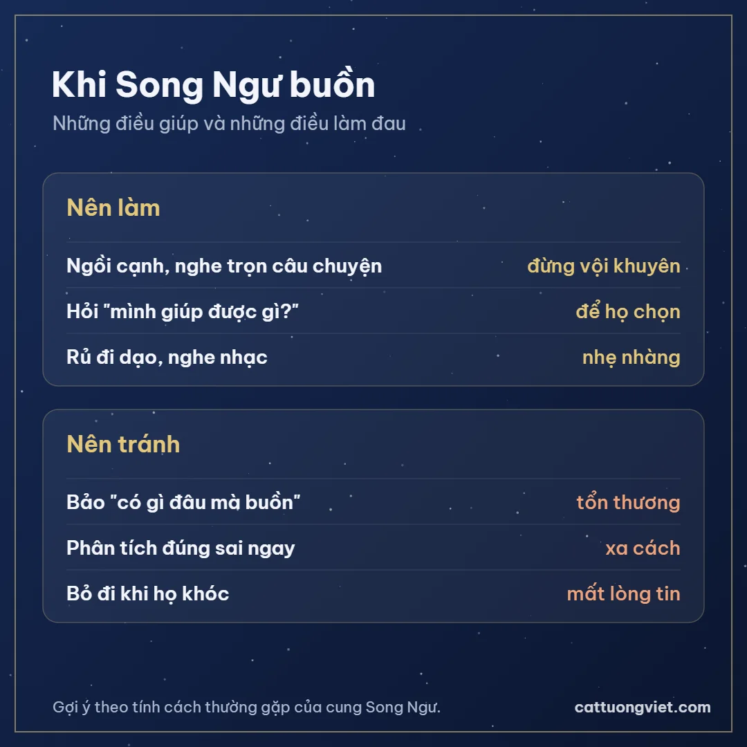 Cách an ủi người cung Song Ngư khi buồn