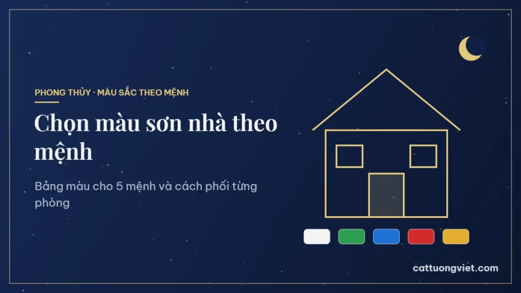 Chọn màu sơn nhà theo mệnh Kim, Mộc, Thủy, Hỏa, Thổ