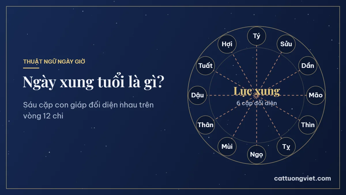 Ngày xung tuổi là gì, vòng 12 con giáp với 6 cặp lục xung đối diện