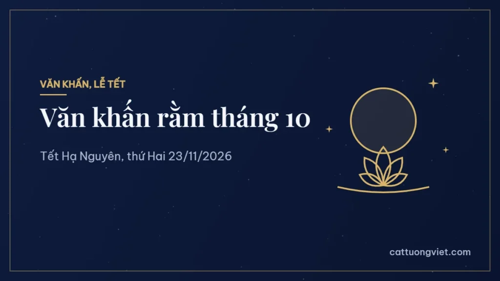 Văn khấn rằm tháng 10 Tết Hạ Nguyên