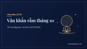 Văn khấn rằm tháng 10 Tết Hạ Nguyên